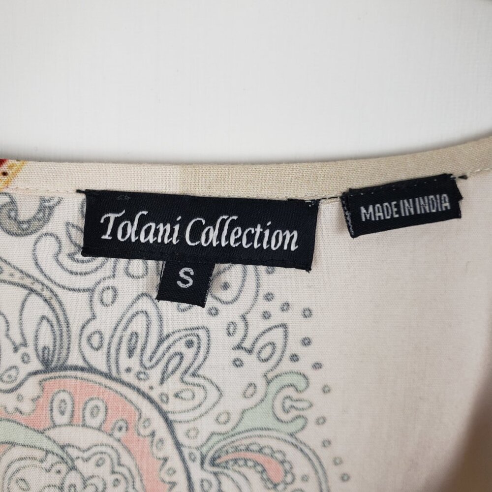 Tolani Collection Paisley Patch Printed Kaftan Poncho Top Boho Womens Small - Picture 4 of 6